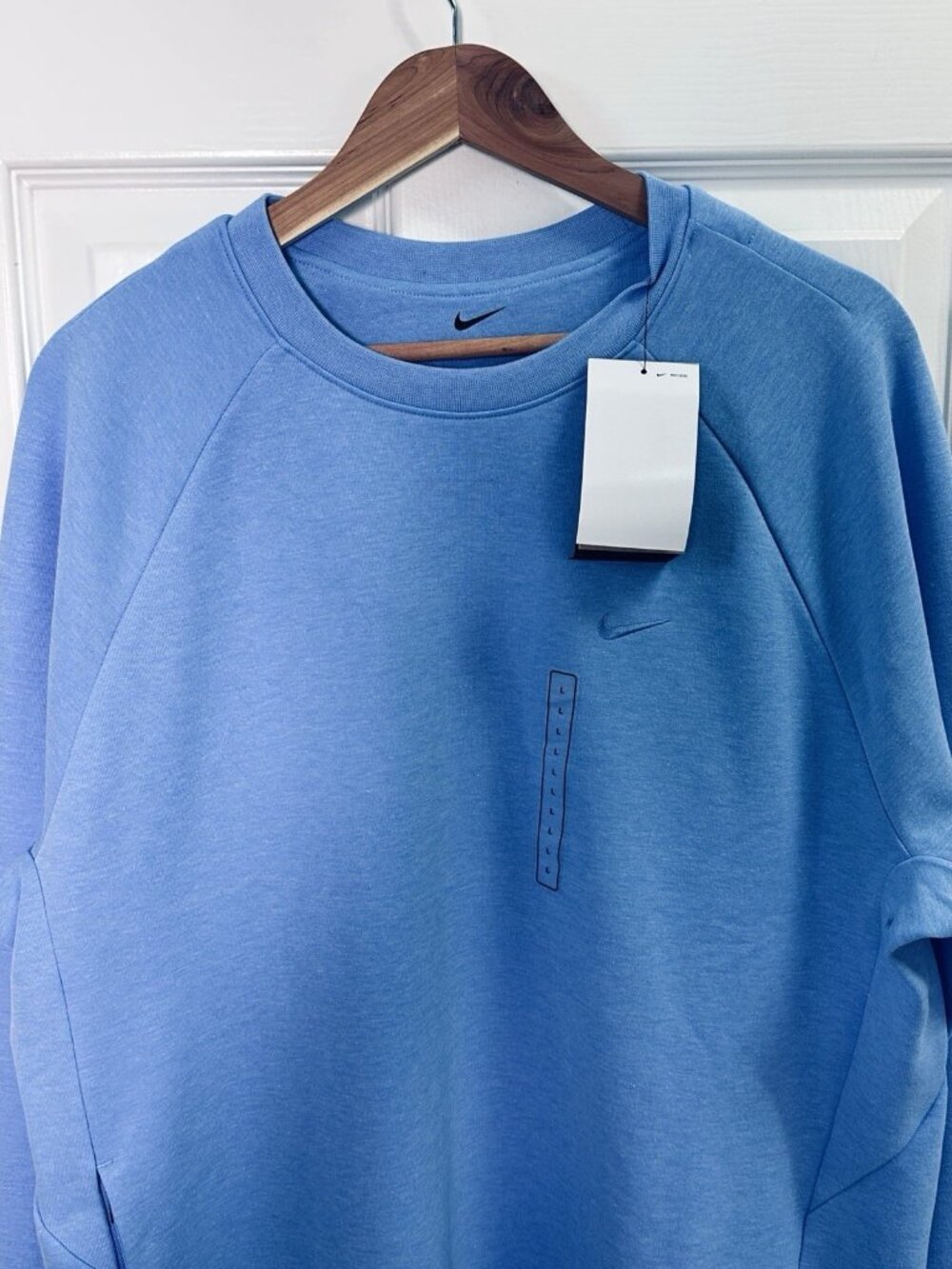 Nike Mens Primary Fleece Dri-FIT UV Performance Crew Neck Blue Large Pockets NWT - Picture 6 of 16